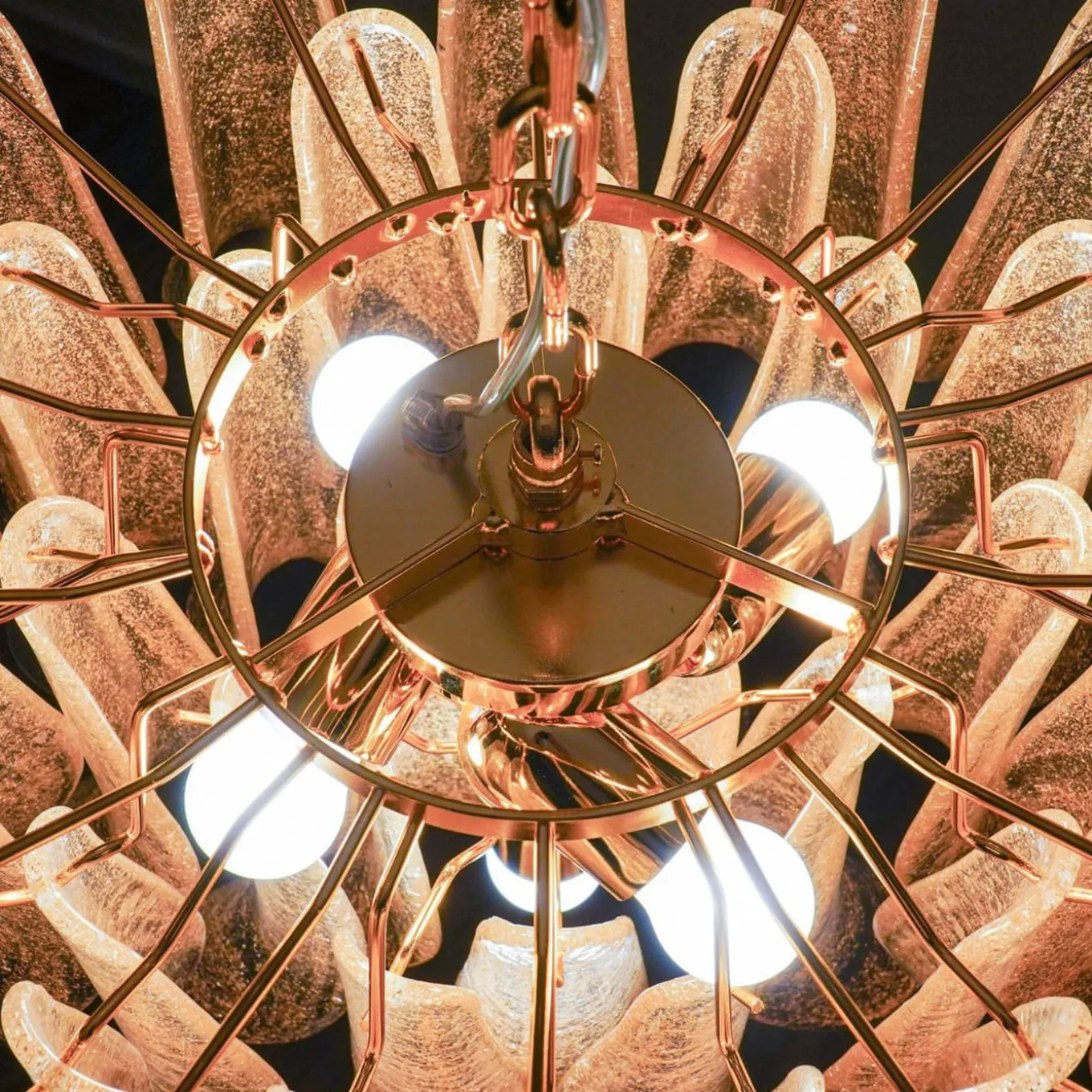 Veneziana 5 Tiers Chandelier With 41 Gold Pulegoso Elements