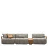 Venice Gray Fabric With Brown Leather Details Sofa #2
