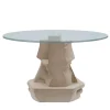 Venus Round Concrete And Glass Dining Table