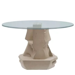 Venus Round Concrete And Glass Dining Table