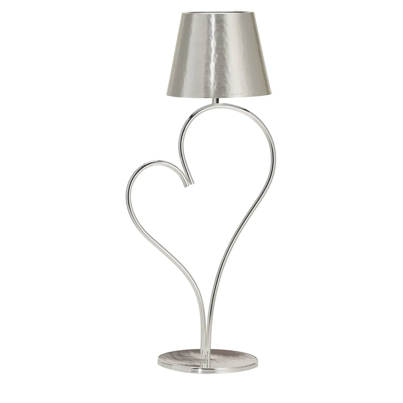 Venus Satin Silver Brass Rechargeable Table Lamp