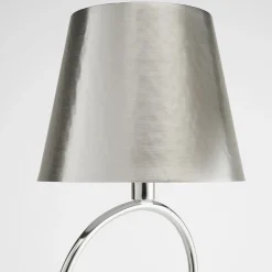 Venus Satin Silver Brass Rechargeable Table Lamp