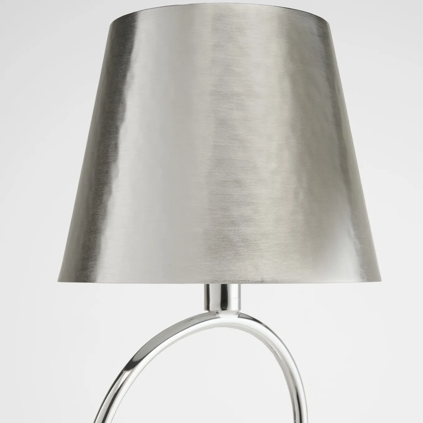 Venus Satin Silver Brass Rechargeable Table Lamp