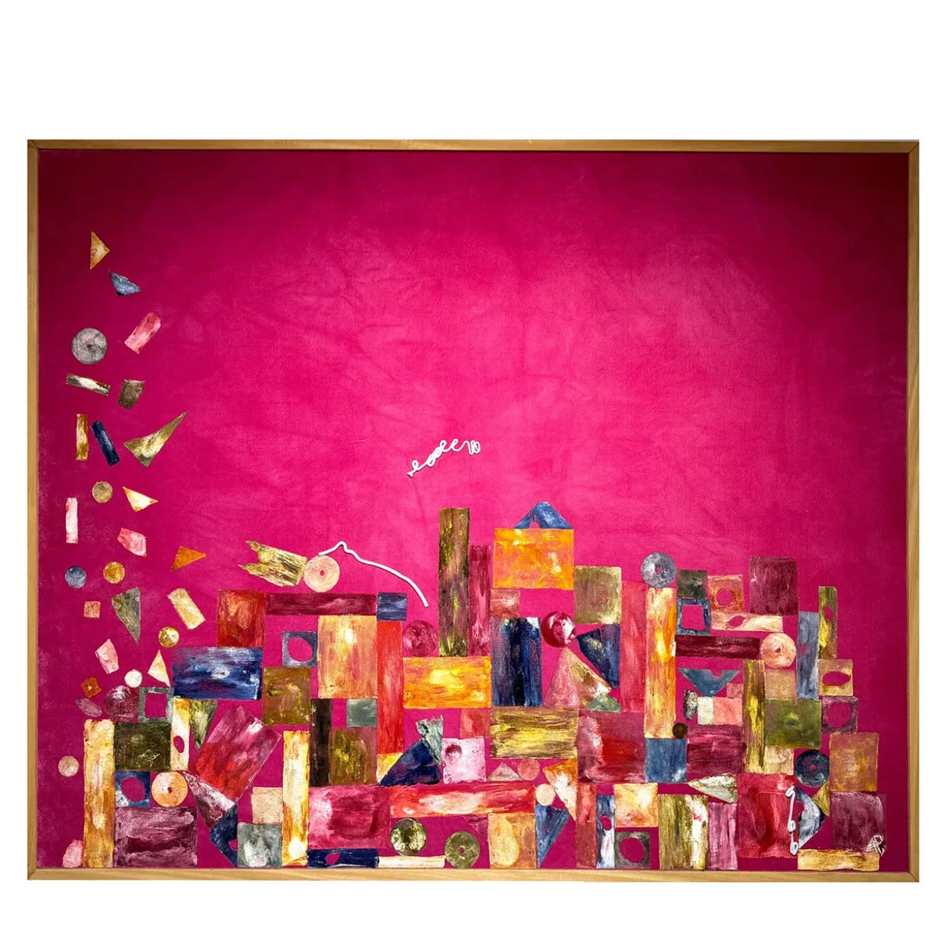 Verba Volant Pink Velvet Hand-Painted Tapestry