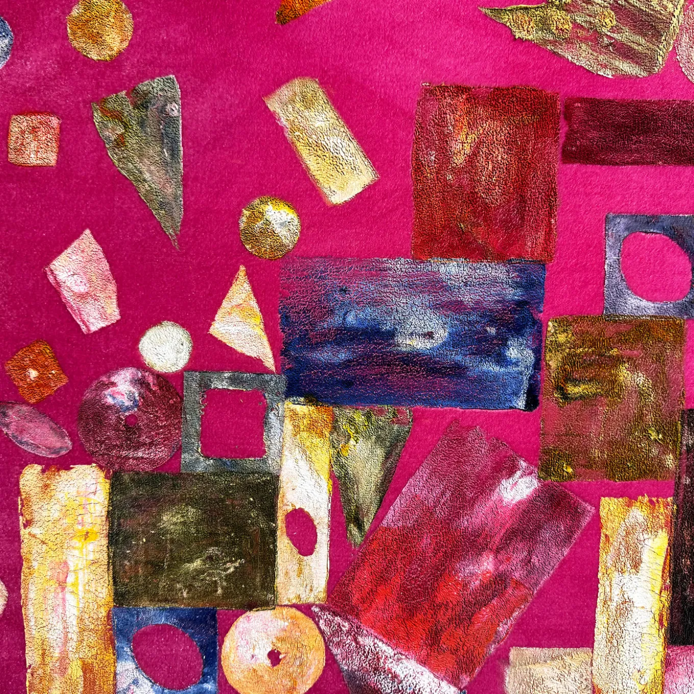 Verba Volant Pink Velvet Hand-Painted Tapestry