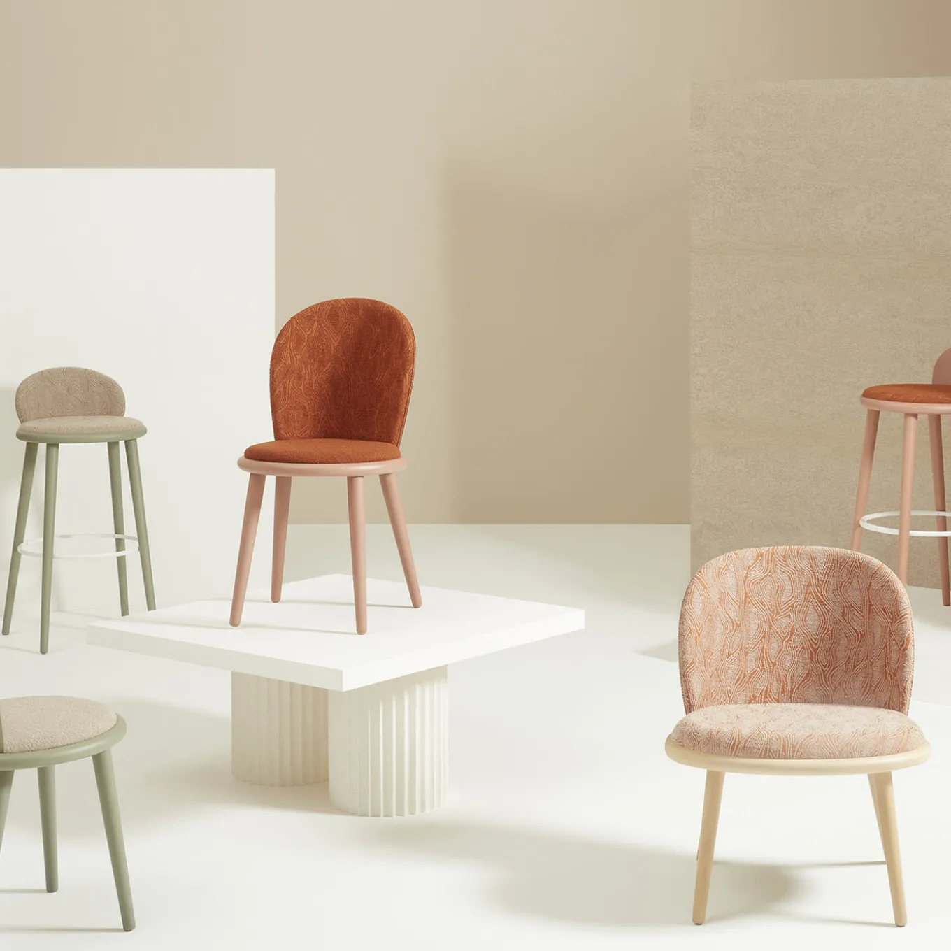 Veretta 929 Green Stool by Cristina Celestino