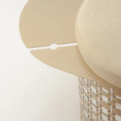 Versatile Golden & Silvery Pouf