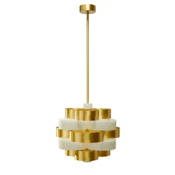Vertigo Satin Brass & Alabaster Chandelier