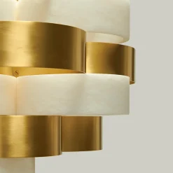 Vertigo Satin Brass & Alabaster Chandelier