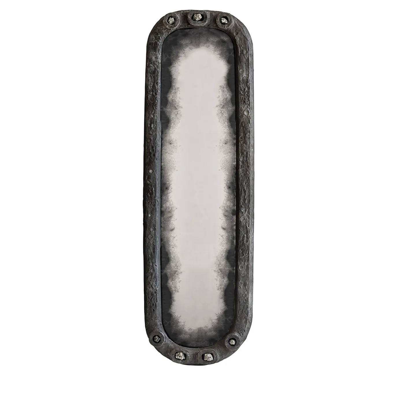Verve Small Hand-Antiqued Pyrite Mirror