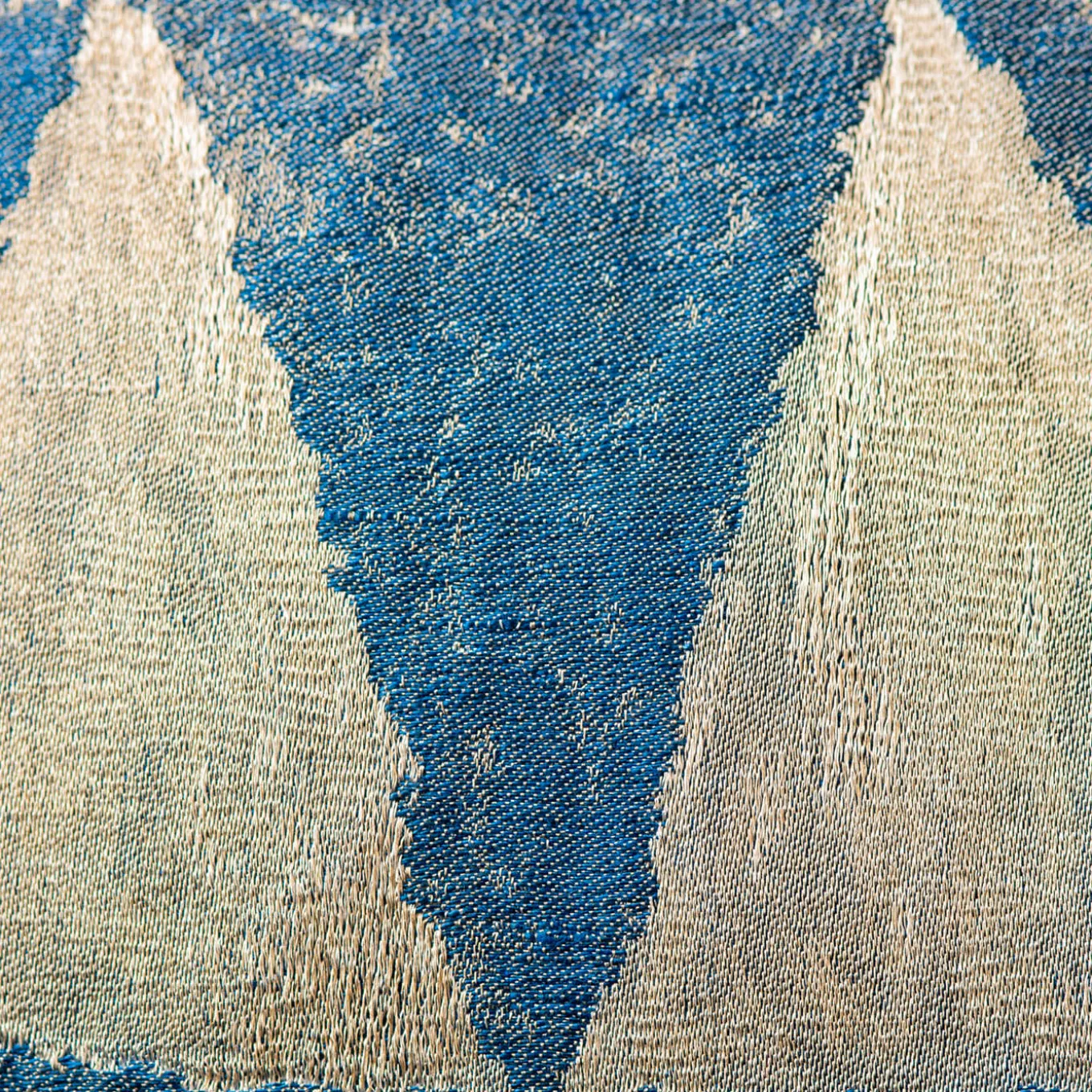 Viburno Rectangular Patterned Blue & Beige Cushion