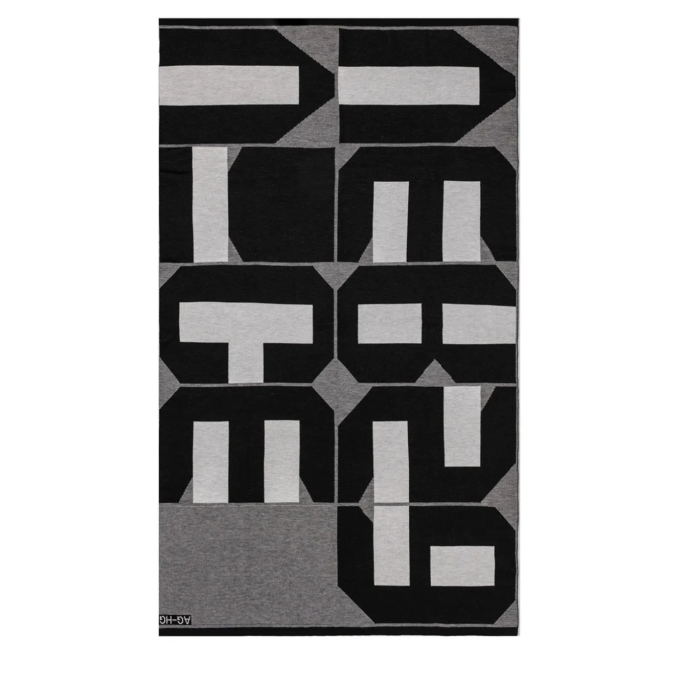 Viceversa Gray And Black Merino Wool Blanket