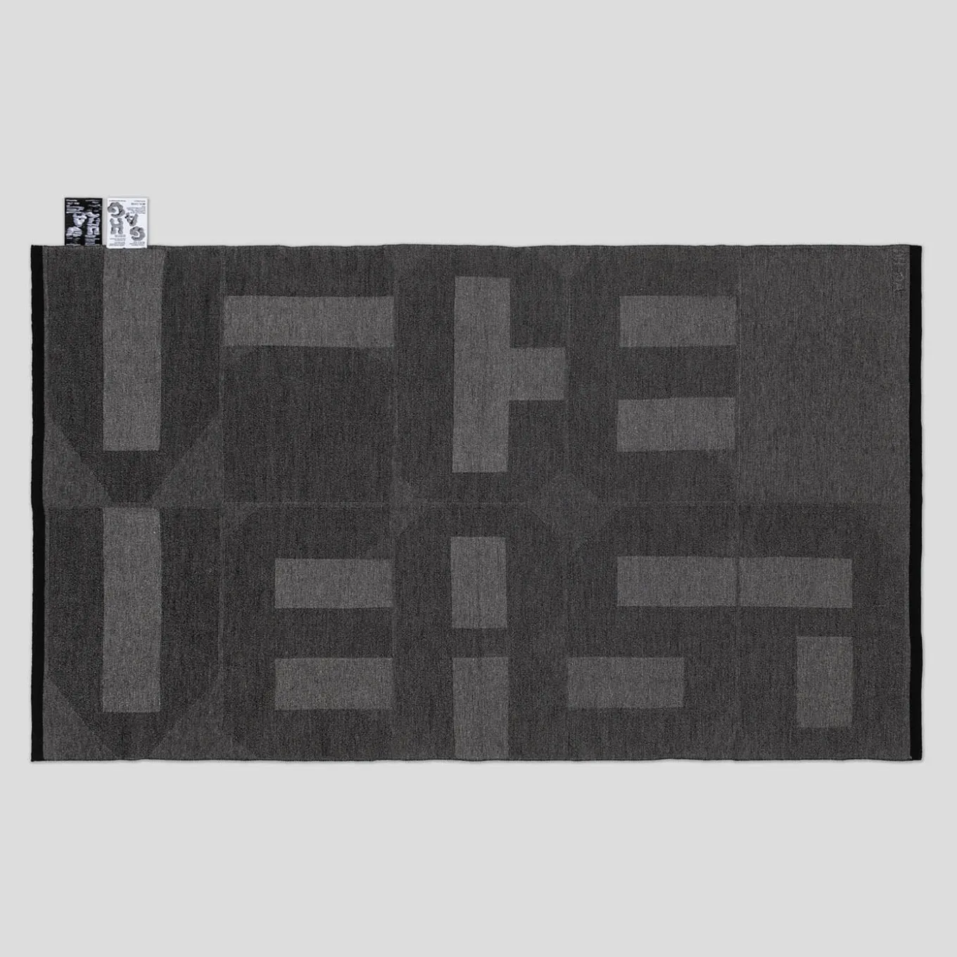 Viceversa Gray And Black Merino Wool Blanket