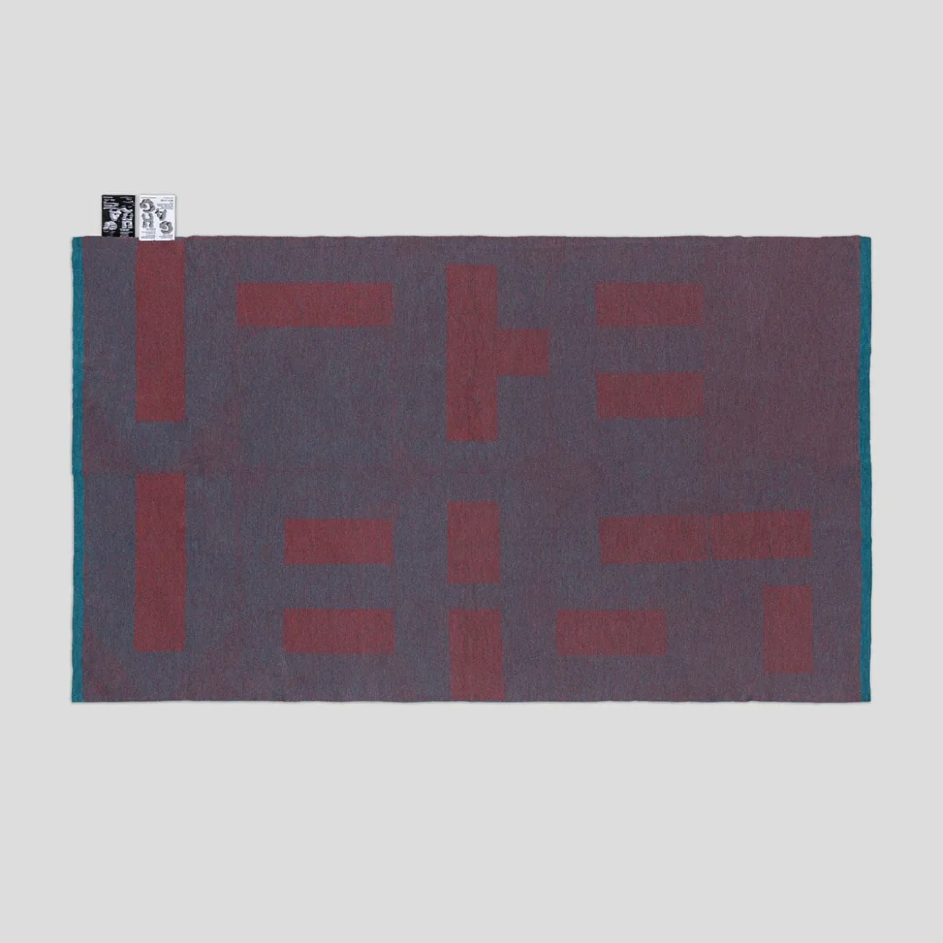 Viceversa Red And Blue Merino Wool Blanket