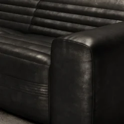 Vicious Modular Leather Black Sofa