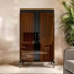 Victor 2-Door Brown Bar Cabinet