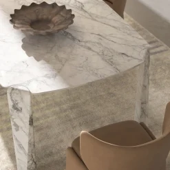 Victor White marble Outdoor dining table