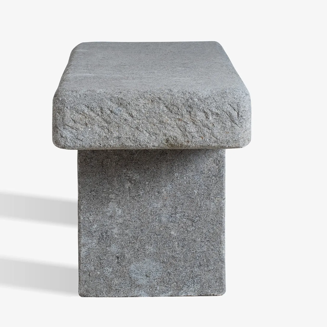 Vicum gray Peperino Stone outdoor bench