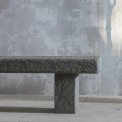 Vicum gray Peperino Stone outdoor bench