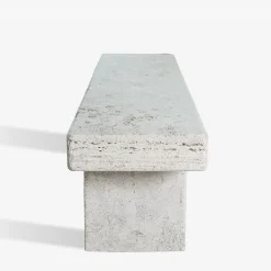 Vicum Travertine Stone Outdoor Bench