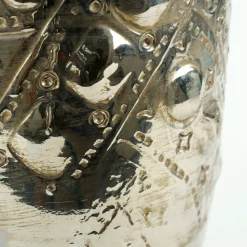 Viel silver Ceramic Vase by Gabriele Mengoni