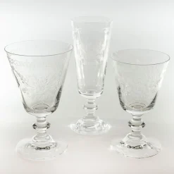 Vienna Set of 6 Etched Transparent Wine Glasses