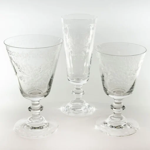 Vienna Set of 6 Etched Transparent Flutes