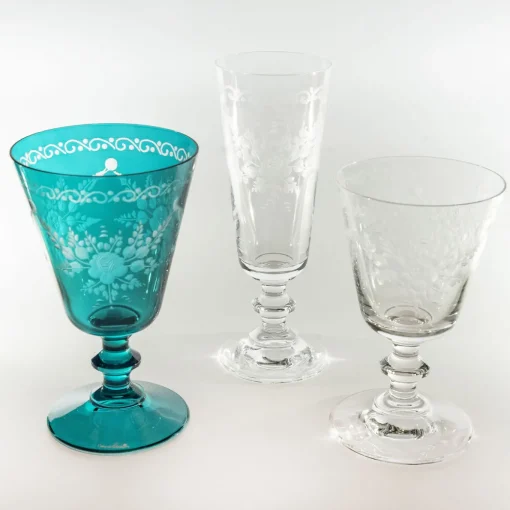 Vienna Set of 6 Etched Transparent Flutes