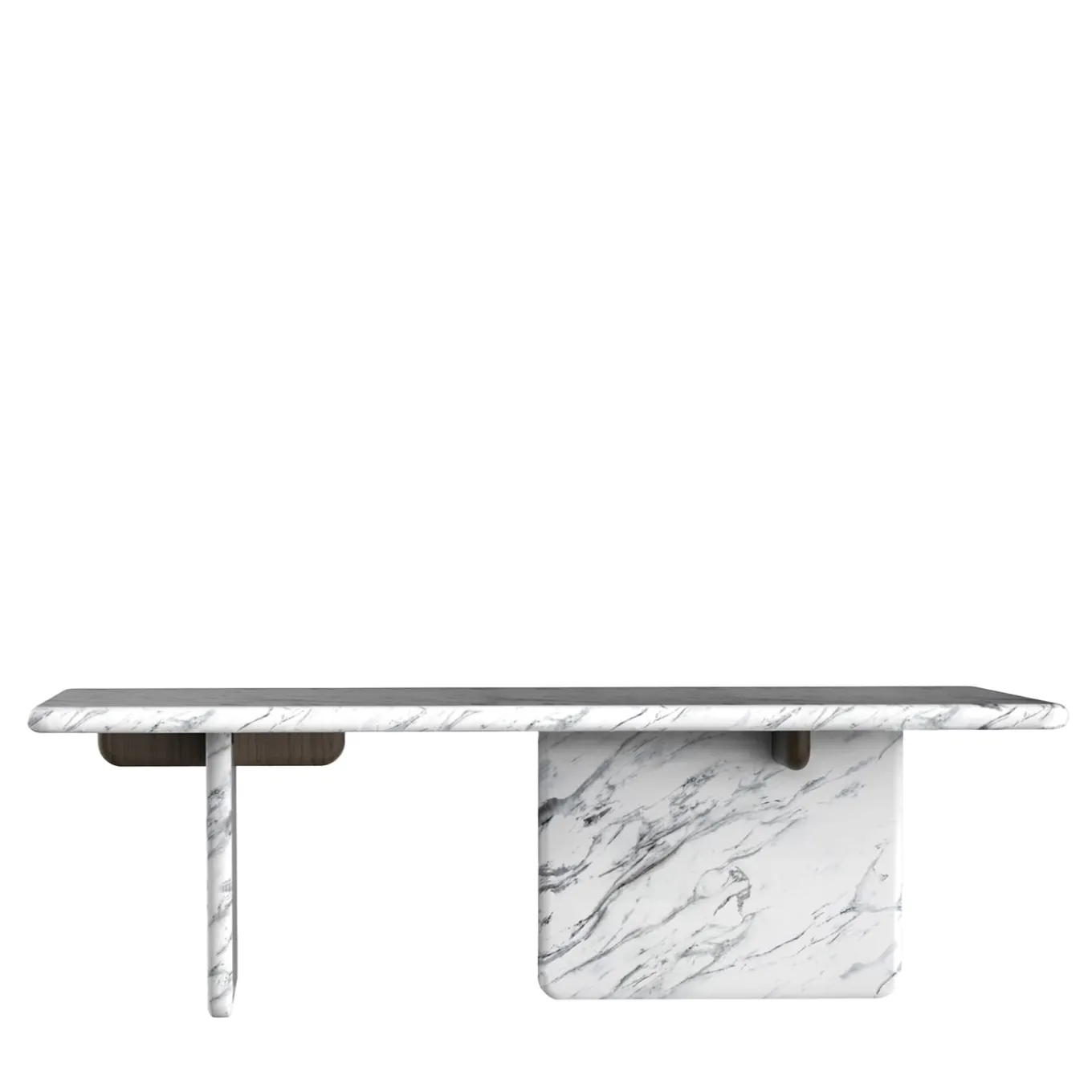 Ville Marble With Wengè Stained Oak Detail Dining Table