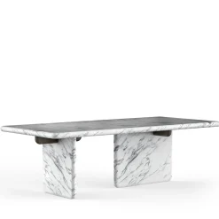 Ville Marble With Wengè Stained Oak Detail Dining Table