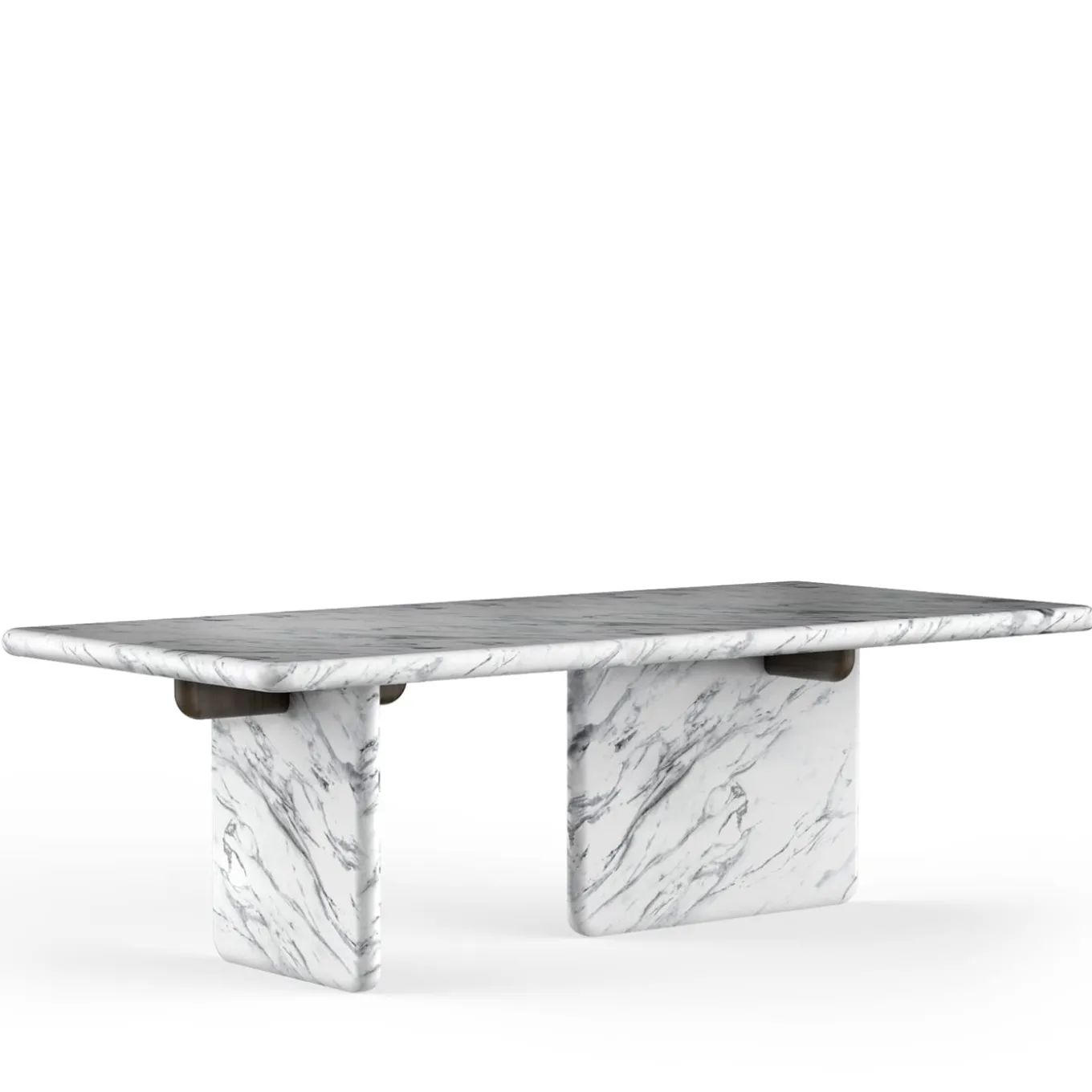 Ville Marble With Wengè Stained Oak Detail Dining Table