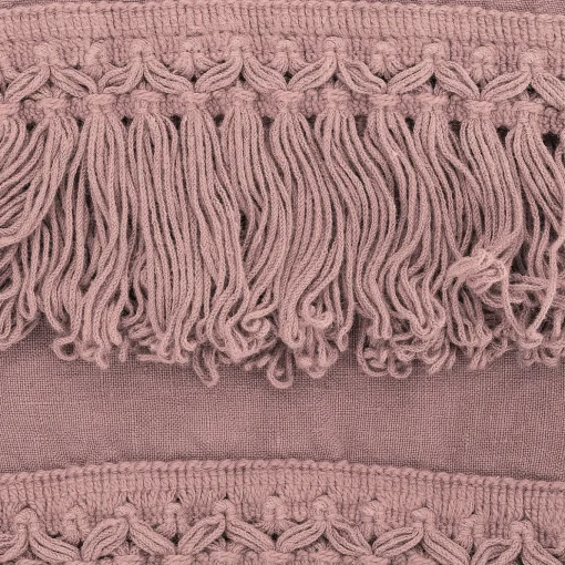 Vintage Pink Towel Set with Long Fringe