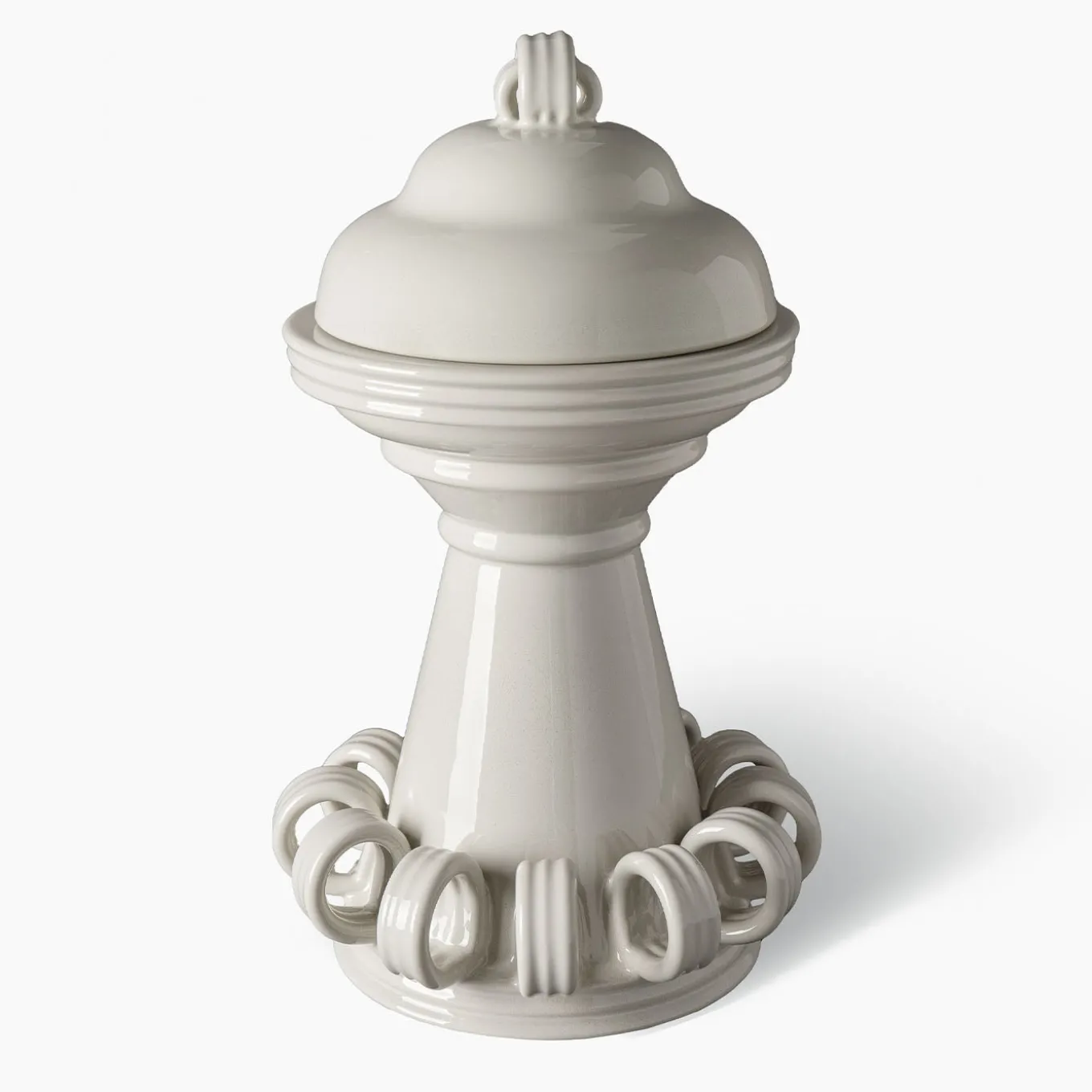 Vintage-Style White Cookie Jar by Pierre Marie Agin
