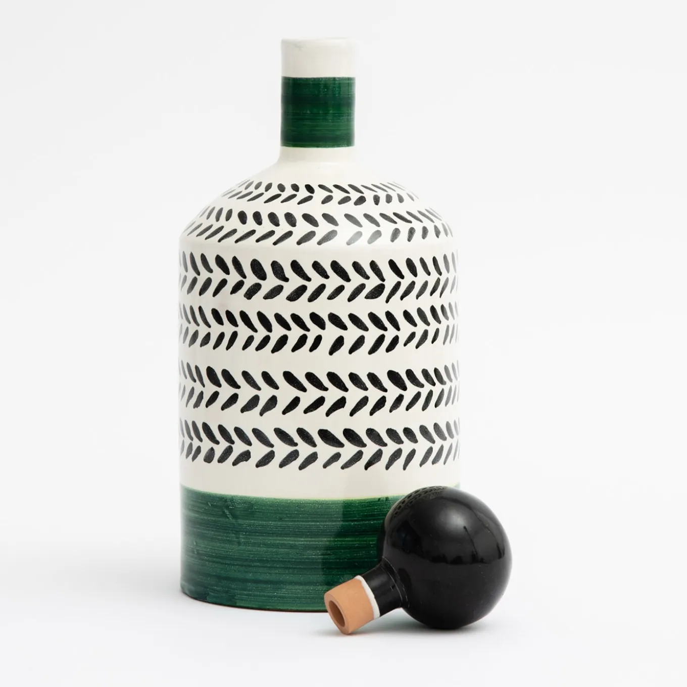 Virgo Decorative Green Bottle with Lid