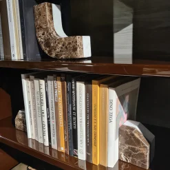 Virgola Emperador Dark and White Carrara Marble Bookend