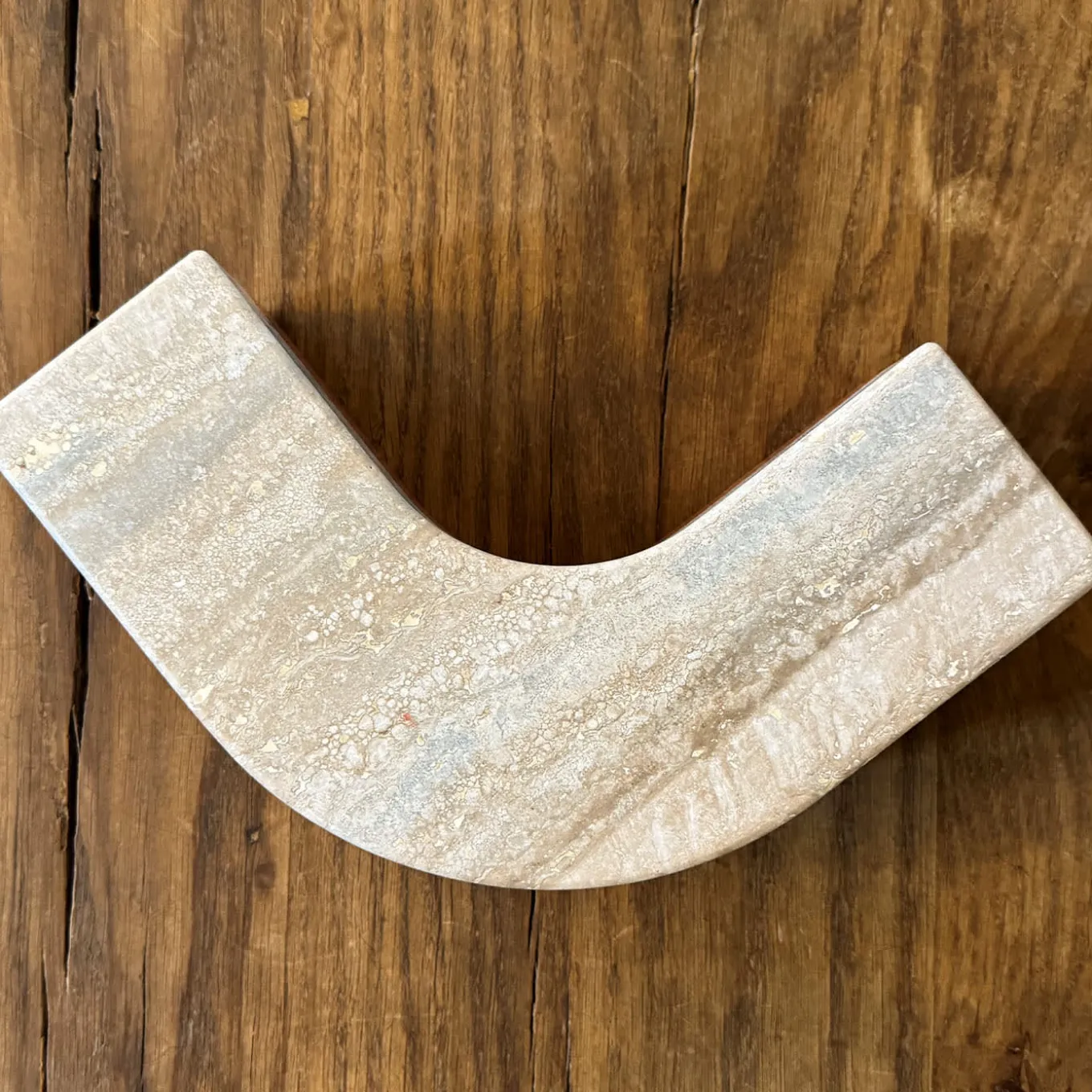 Virgola Roman and Persian Travertine Bookend