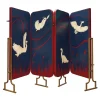 Virna Leather Double-Face Four-Panel Screen