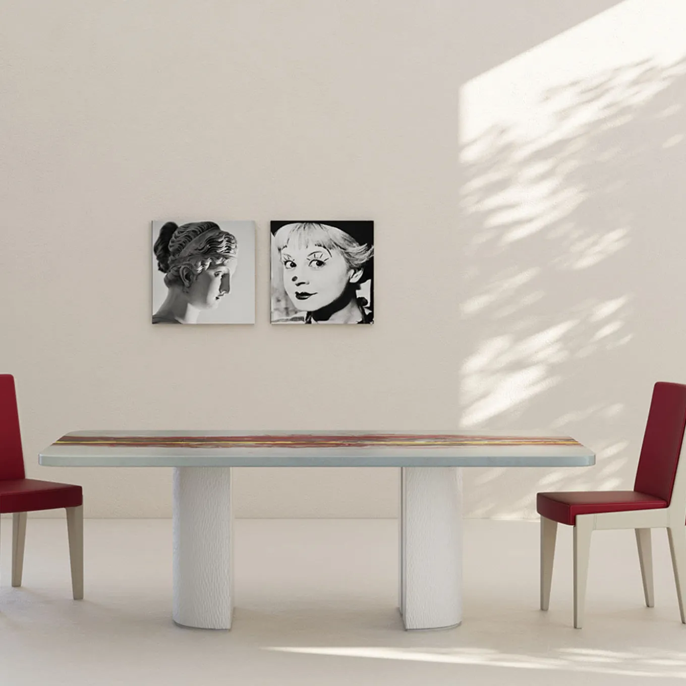 Vitae Rectangular Polychrome Wooden Dining Table