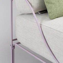 Vitis Lilac and Gray Armchair by Ciarmroli Queda Studio in Stainless Steel