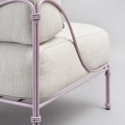 Vitis Lilac and Gray Armchair by Ciarmroli Queda Studio in Stainless Steel