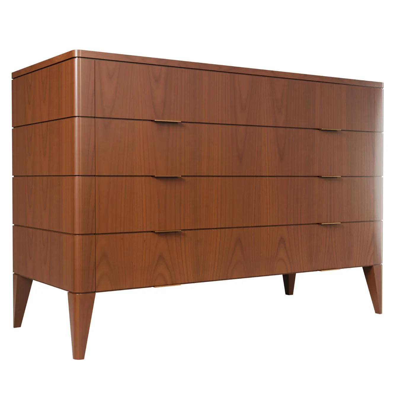 Vittorio Cherry Wood Dresser with Brass Handles