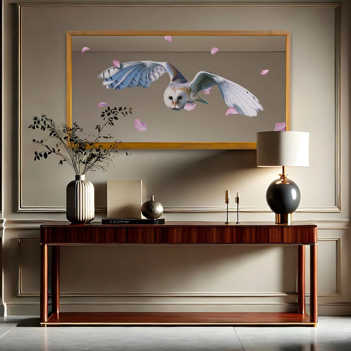 Volo Etereo Oil Painting on Wall Mirror By Giuseppe Caiafa