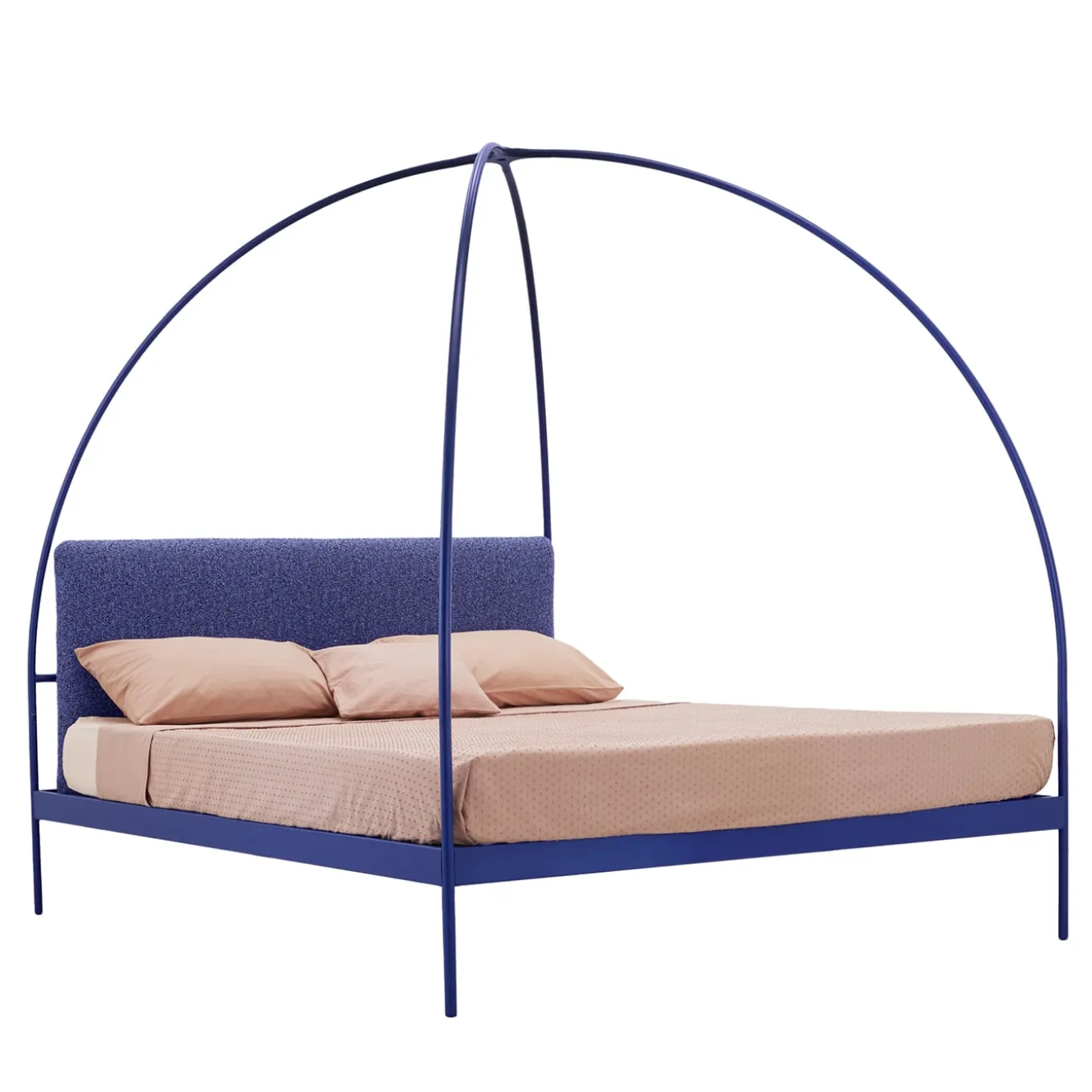 Volta Blue Iron Canopy Double Bed by Mario Scairato