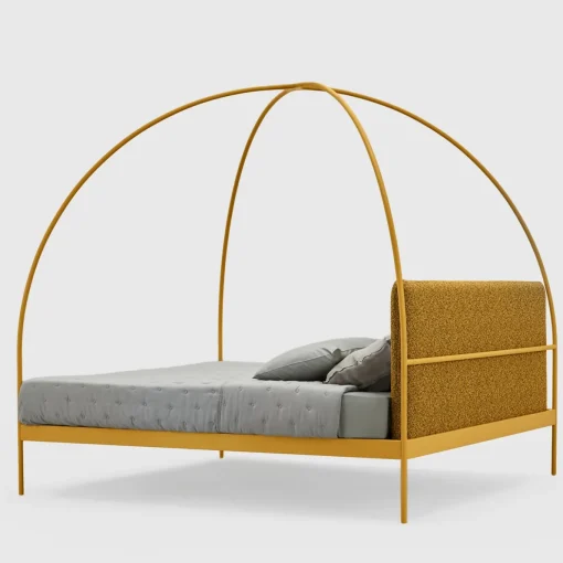Volta Yellow Iron Canopy Double Bed by Mario Scairato
