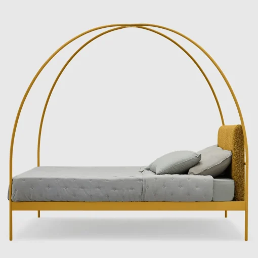 Volta Yellow Iron Canopy Double Bed by Mario Scairato