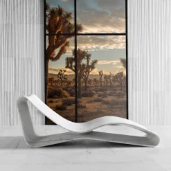 Volute White Marble Chaise Lounge