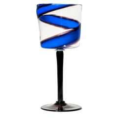 Vortex Stem Glass in Blue/Purple