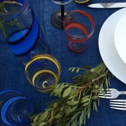 Vortex Stem Glass in Blue/Purple