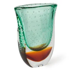 Vrmbicolr Turquoise and Amber Vase