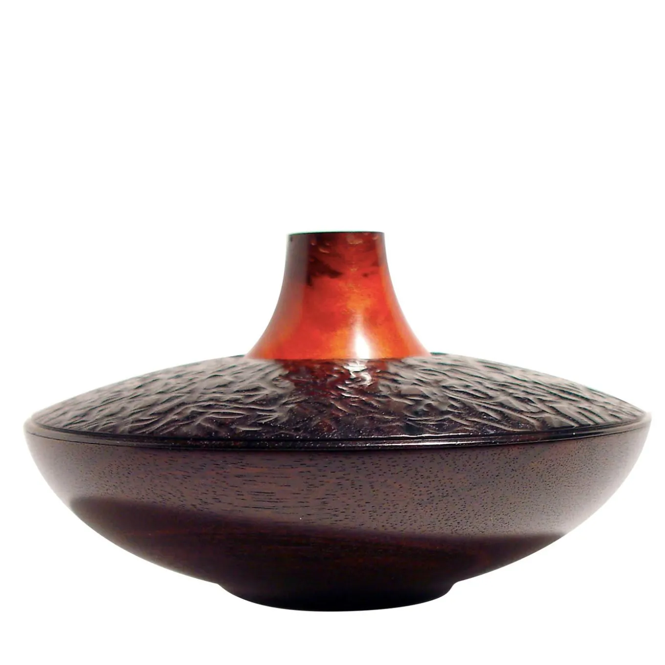 Vulcano Potpurri Holder in Ebony and Pink Ivory Wood